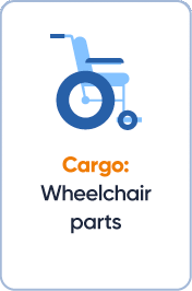 Cargo: Wheelchair parts